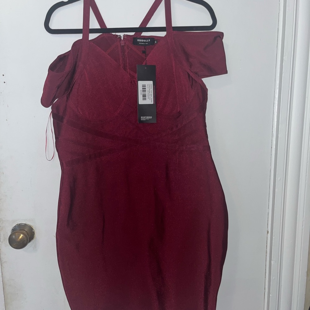 Plus size midi bandage dress.